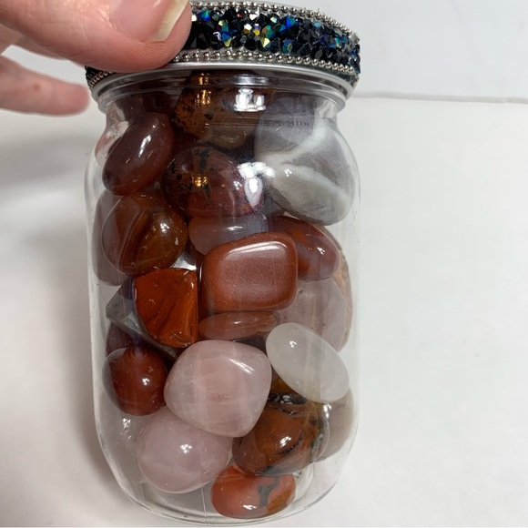 Jar of various crystals & gems. - Picture 4 of 9